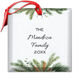 Pine Branches Square Beveled Glass Ornament Image 1 of 3