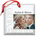 Merry Christmas Photo Square Beveled Glass Ornament Image 4 of 4