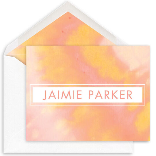 Shades of Orange Tie-Dye Folded Note Cards