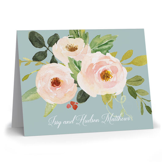 Spray of Roses Folded Note Cards