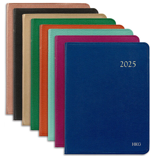 Personalized 2025 Leather Desk Diary