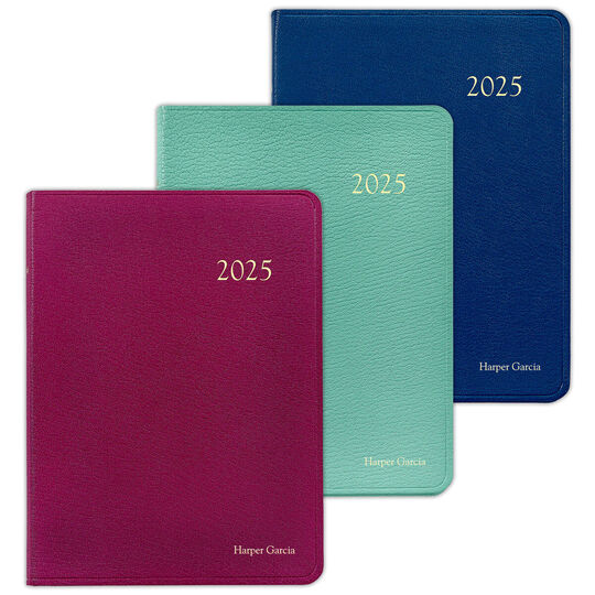 Personalized 2025 Leather Desk Diary