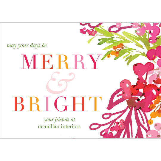 Vibrant Merry and Bright Holiday Cards