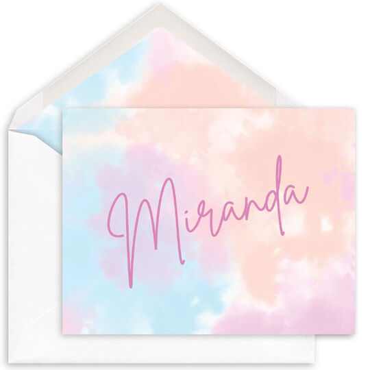 Pastel Tie-Dye Folded Note Cards