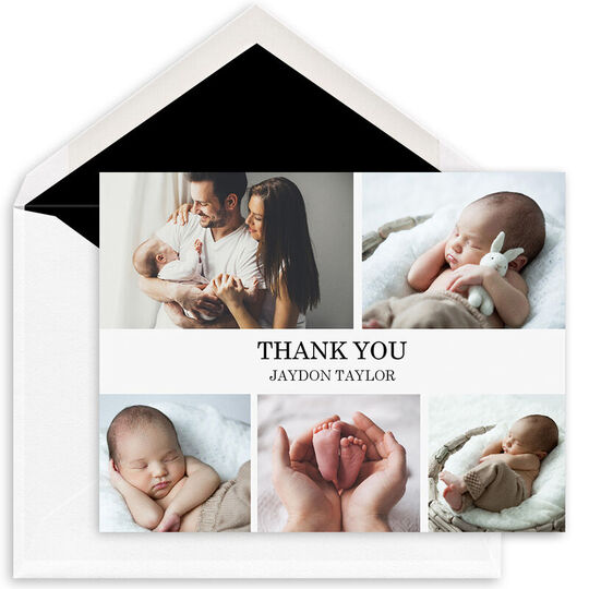 Thank You Multi Photo Folded Note Cards