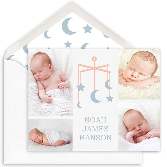 Baby Mobile Folded Photo Note Cards