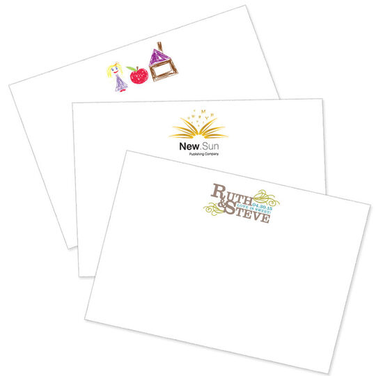 Custom Flat Note Cards with Your Full-Color Logo