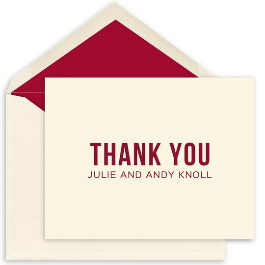 Bold Thank You Folded Note Cards