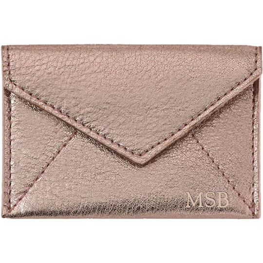 Personalized Metallic Leather Mini Envelopes