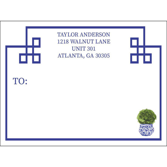 Blue Topiary Shipping Labels