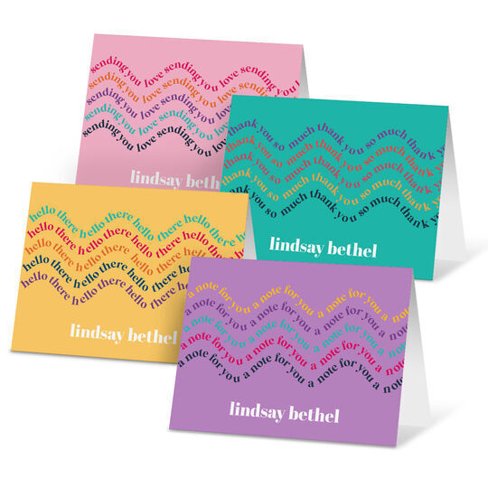 Wavy Greetings Folded Note Card Collection