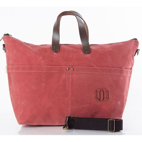 Personalized Waxed Canvas Traveler Tote