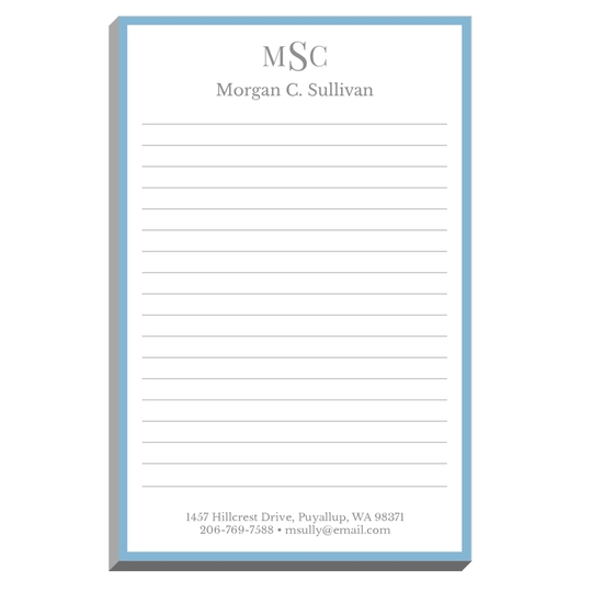 Essential Border Monogram Notepads