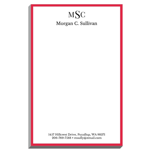 Essential Border Monogram Notepads