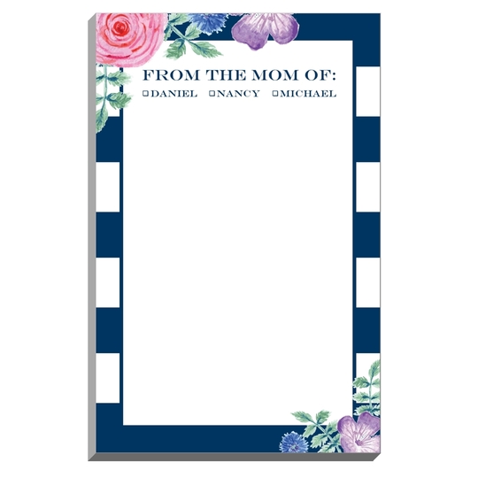 Striped Vintage Floral Mommy Notepads