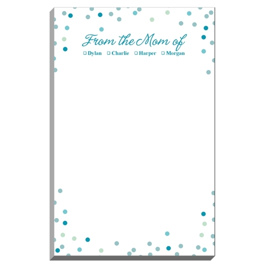 Aqua Confetti Mommy Notepads