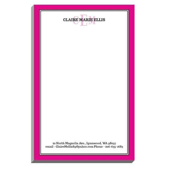 Colorful Border Monogram Notepads