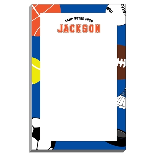 Blue Sports Border Camp Notepads