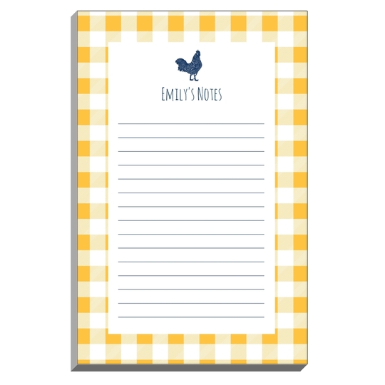 Gingham Rooster Notepads