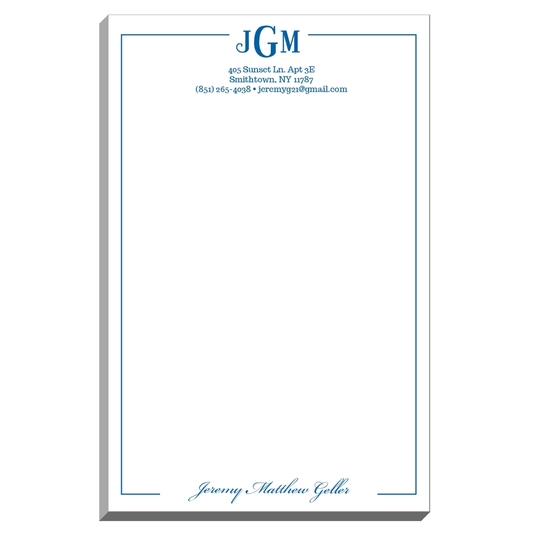 Monogram with Script Name Notepads