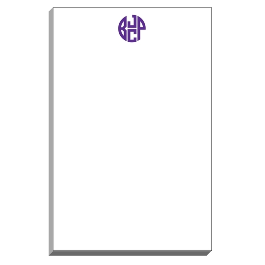 4 Initial Monogram Notepads