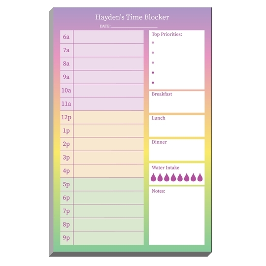 Gradient Time Blocking Notepads