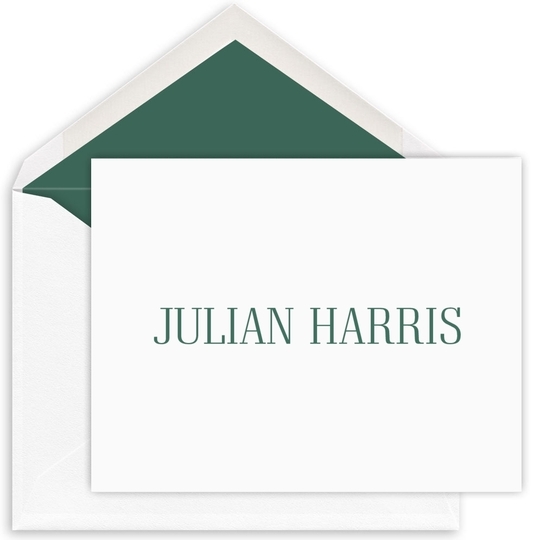 Modern Name Folded Note Cards - Letterpress