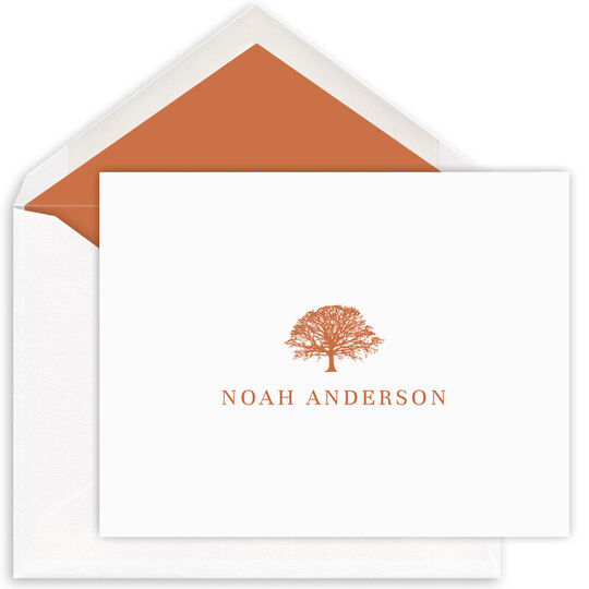 Oak Tree Folded Note Cards - Letterpress