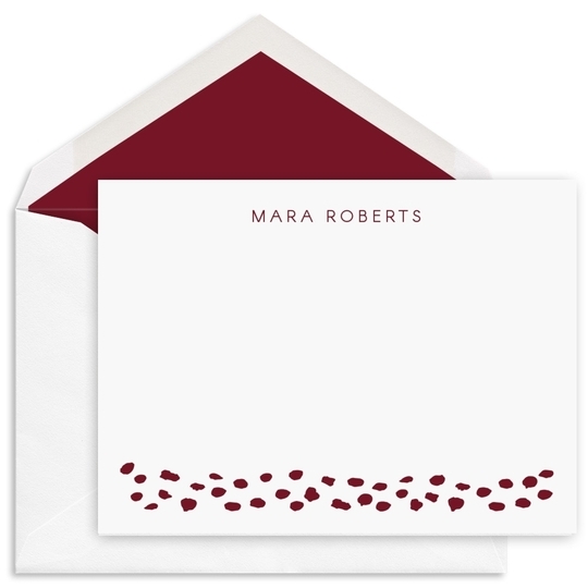 Spotted Edge Flat Note Cards - Raised Ink
