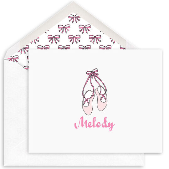 Ballet Slipper Folded Note Cards
