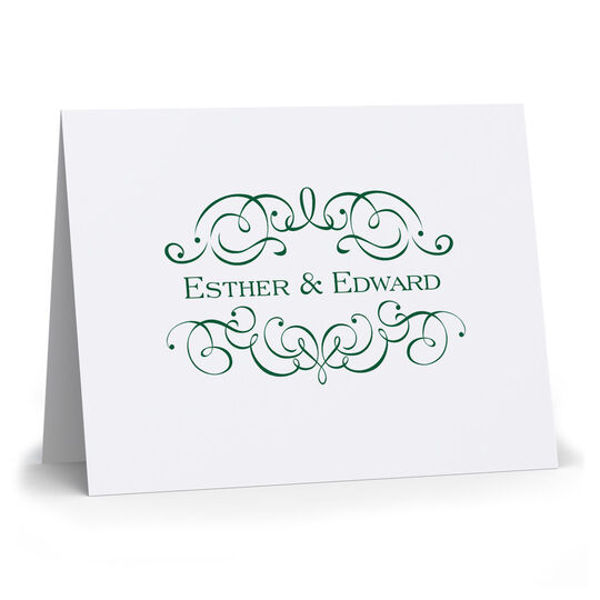 Ornate Scroll Folded Note Cards