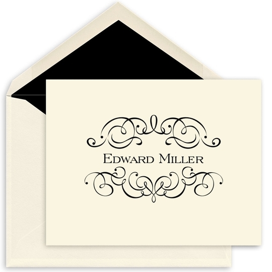 Ornate Scroll Folded Note Cards