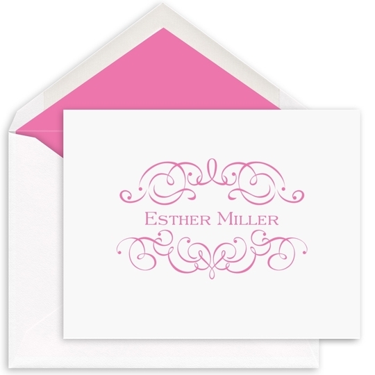 Ornate Scroll Folded Note Cards