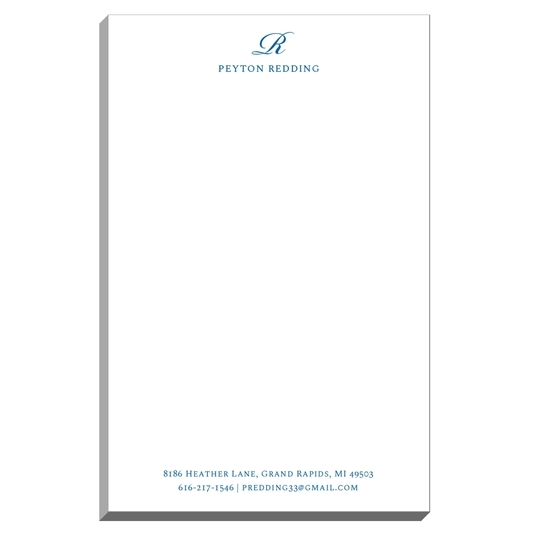 Elegant Script Initial Notepads