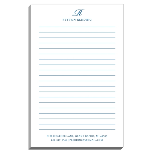 Elegant Script Initial Notepads