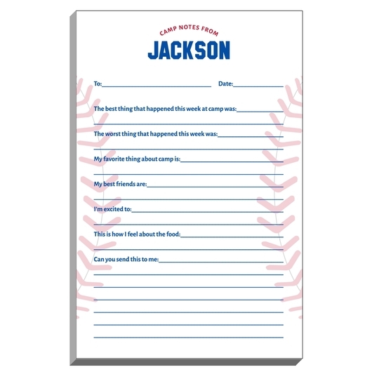 Baseball Fill In Camp Notepads