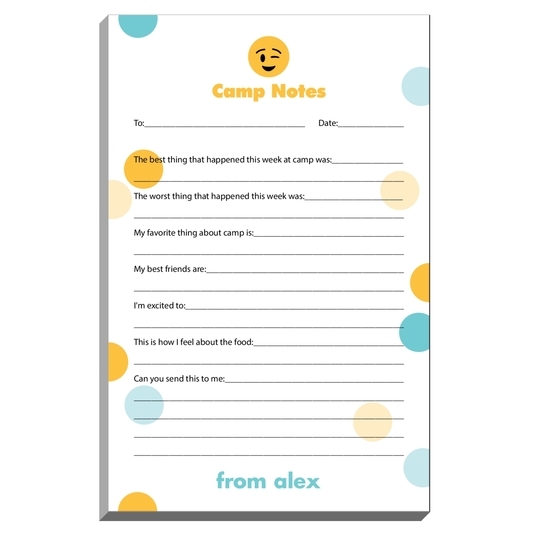 Winking Emoji Dots Fill In Camp Notepads