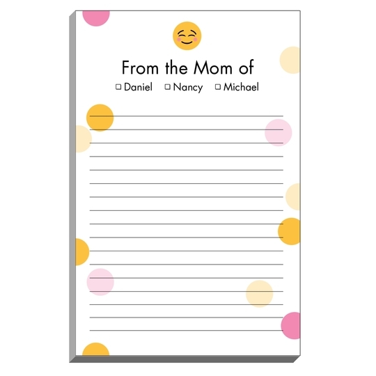 Blushing Emoji Dots Mommy Notepads