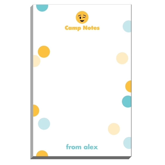 Winking Emoji Dots Camp Notepads