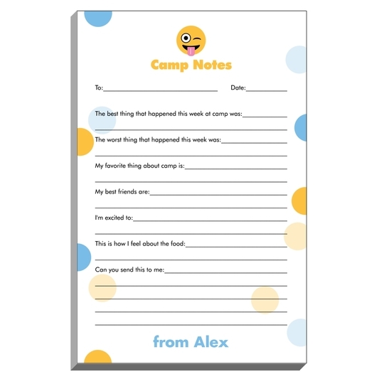 Silly Emoji Dots Fill In Camp Notepads