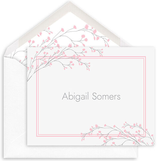 Blush Tiny Blossoms Folded Note Cards