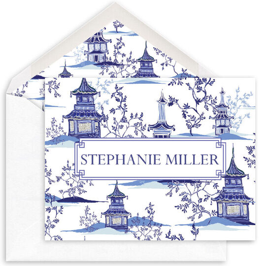 Modern Chinoiserie Folded Note Cards