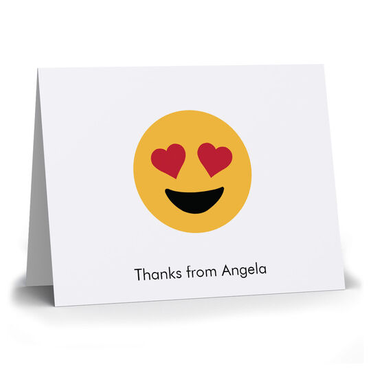 Heart Eyes Emoji Folded Note Cards