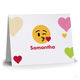 Girl Kisses Emoji Dots Folded Note Cards Image 3 of 3