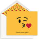 Yellow Kiss Emoji Folded Note Cards Image 1 of 3