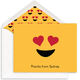 Yellow Heart Eyes Emoji Folded Note Cards Image 1 of 3
