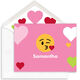 Pink Kisses Emoji Dots Folded Note Cards Image 1 of 3