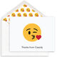 White Kiss Emoji Folded Note Cards Image 1 of 3