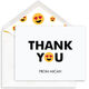 White Heart Eyes Thank You Folded Note Cards Image 1 of 3