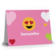 Pink Heart Eyes Emoji Dots Folded Note Cards Image 3 of 3